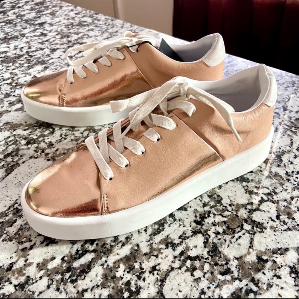 Zara Two Tone Rose Gold Sneakers Shoes